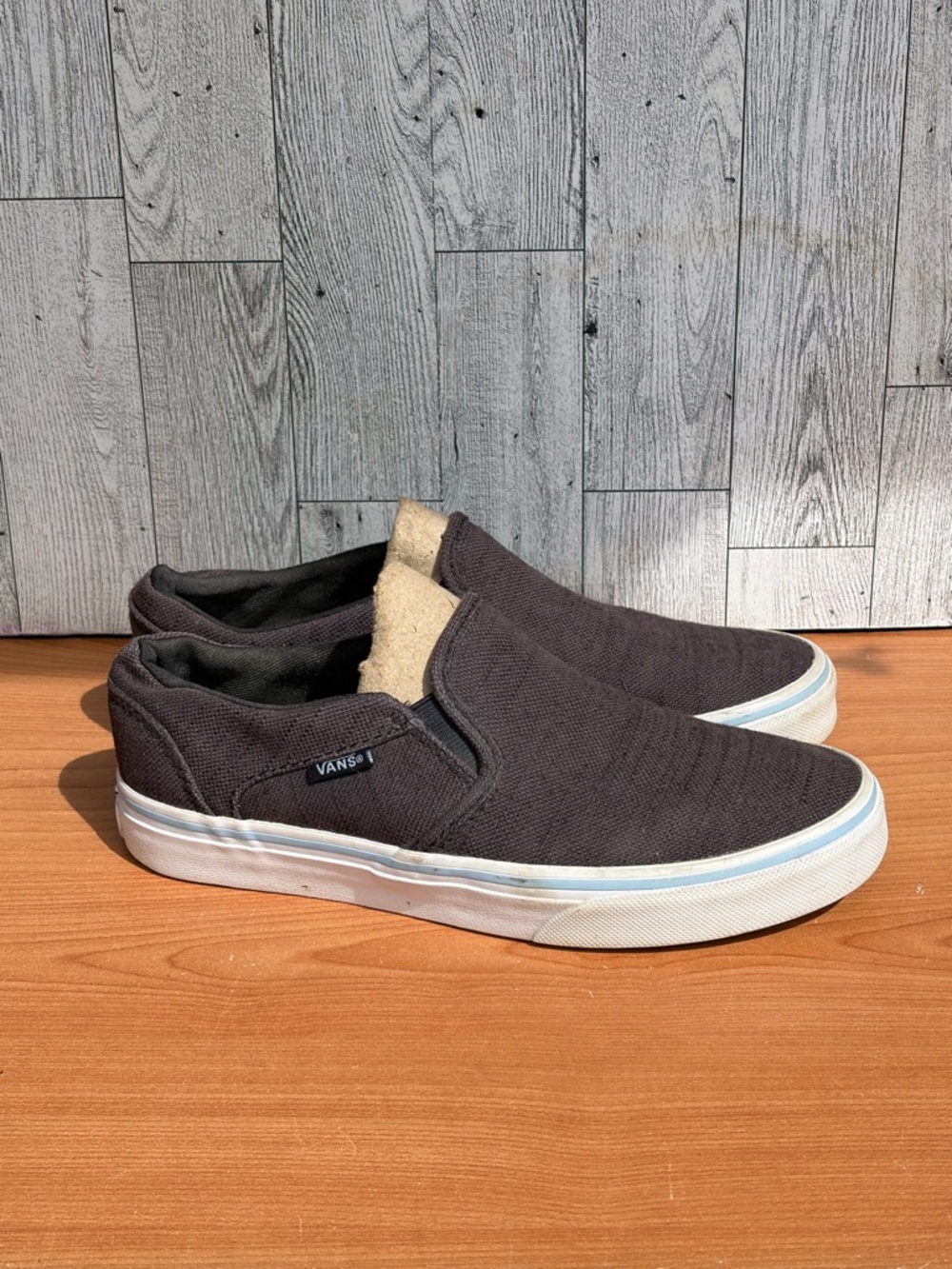 Vans Dark Gray Canvas Slip-on Sneakers Women’s 6